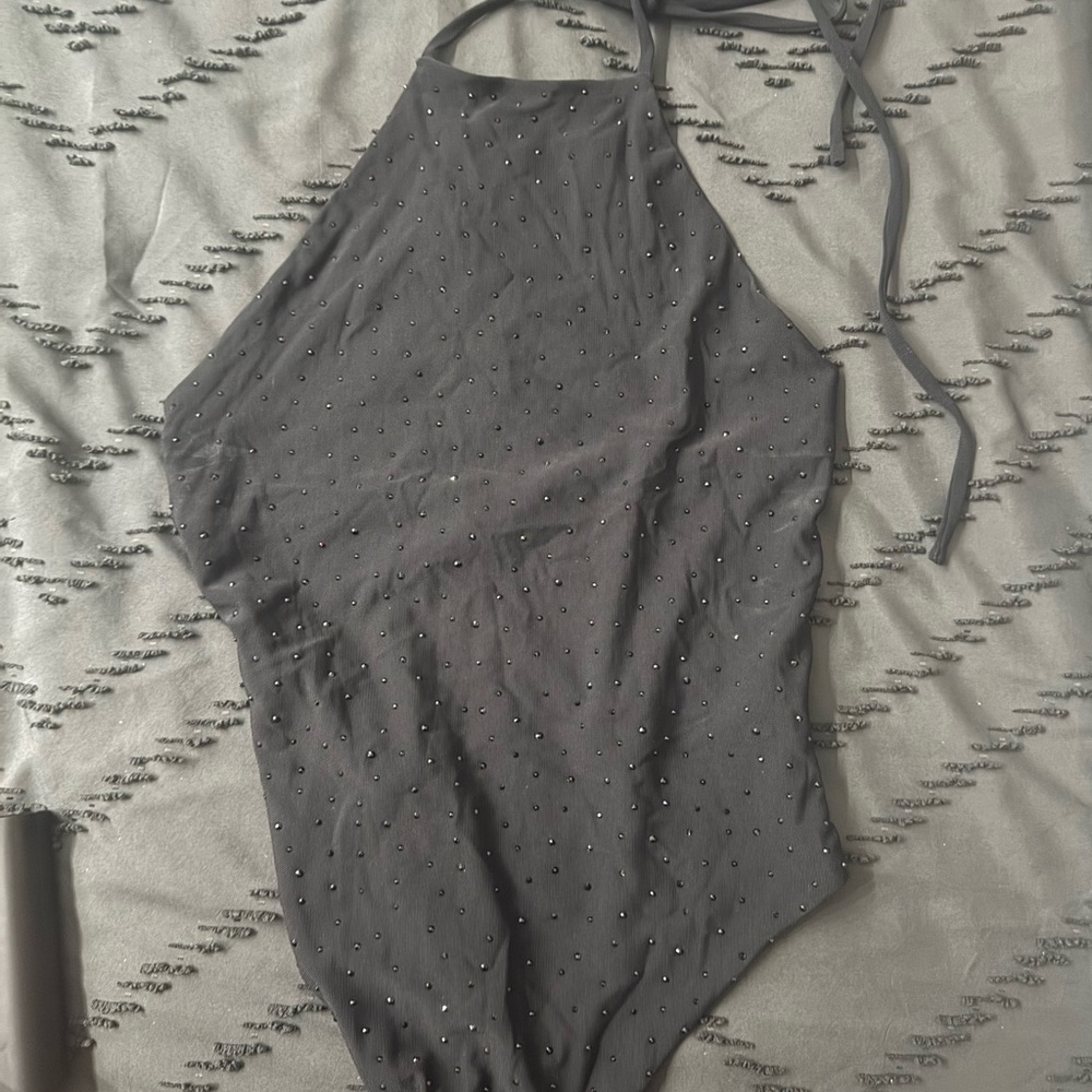 Meshki Black Embellished Bodysuit